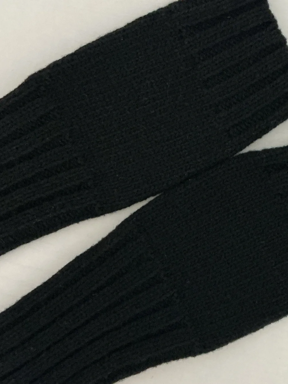 Cozy Black Knit Fingerless Gloves / Arm Warmers with Thumb Hole